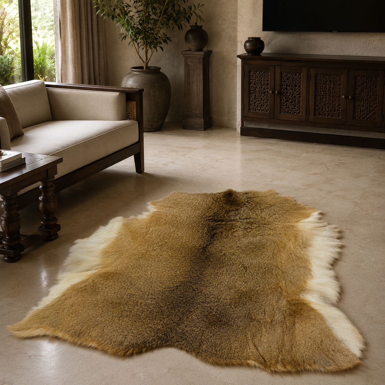 Deerhide Rug DR-101 40x38 INCH