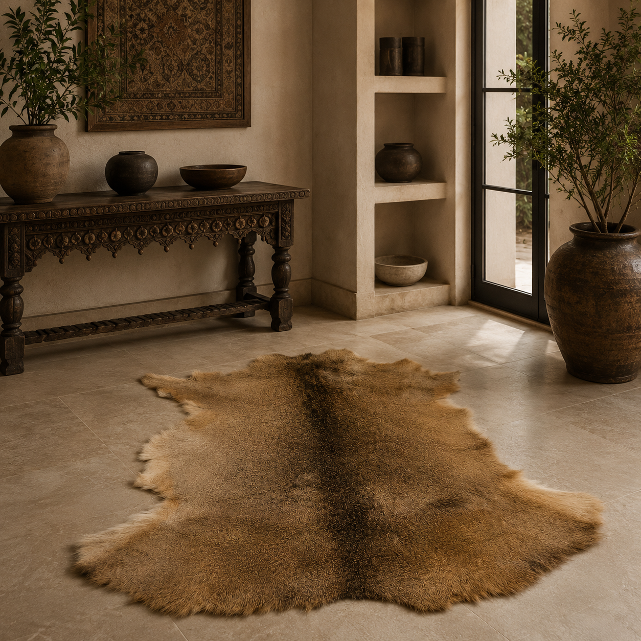 Deerhide Rug DR-104 38x38 INCH