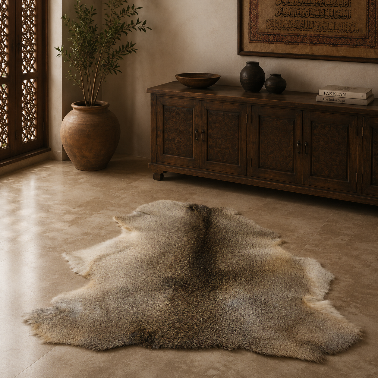 Deerhide Rug DR-105 38x34 INCH
