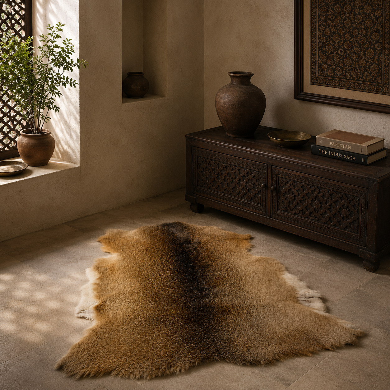 Deerhide Rug DR-108 41x34 INCH