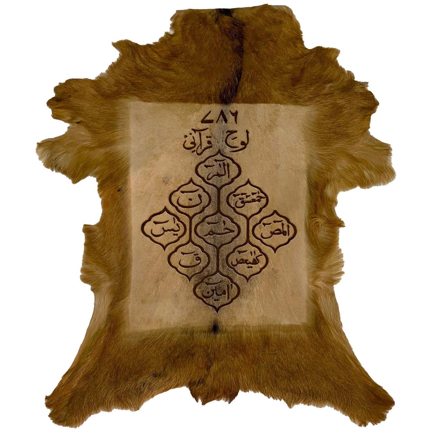Lauh-e-Qurani Goat Skin Calligraphy GC-348 25x20 INCH