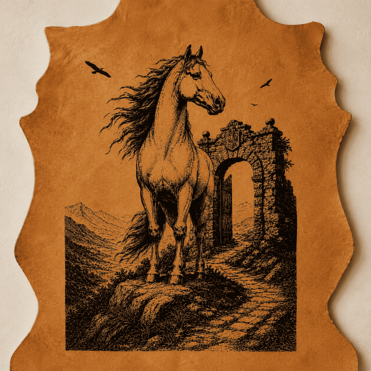 LA-107 The Noble Stallion 32x24 INCH
