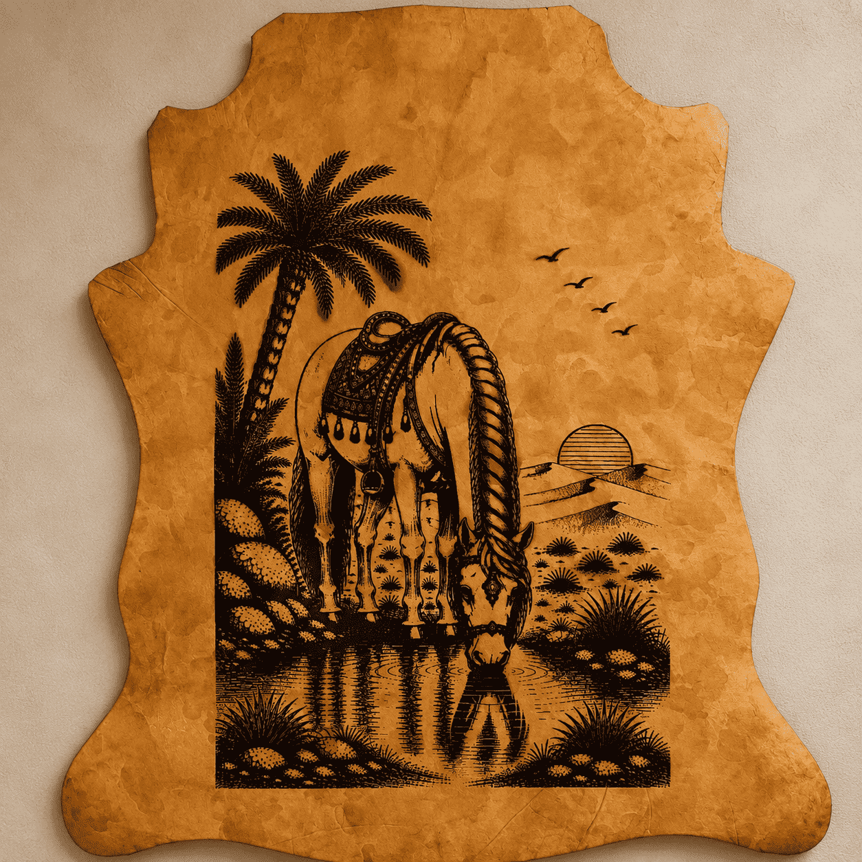 LA-131 The Desert Stallion 32x24 INCH