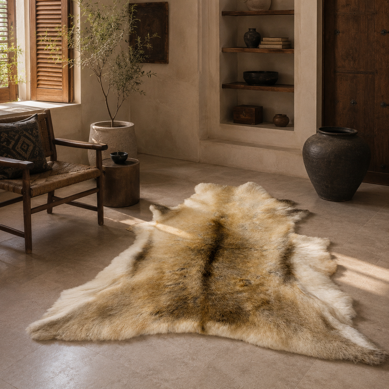 Reindeer Hide Rug RR-102 48x44 INCH