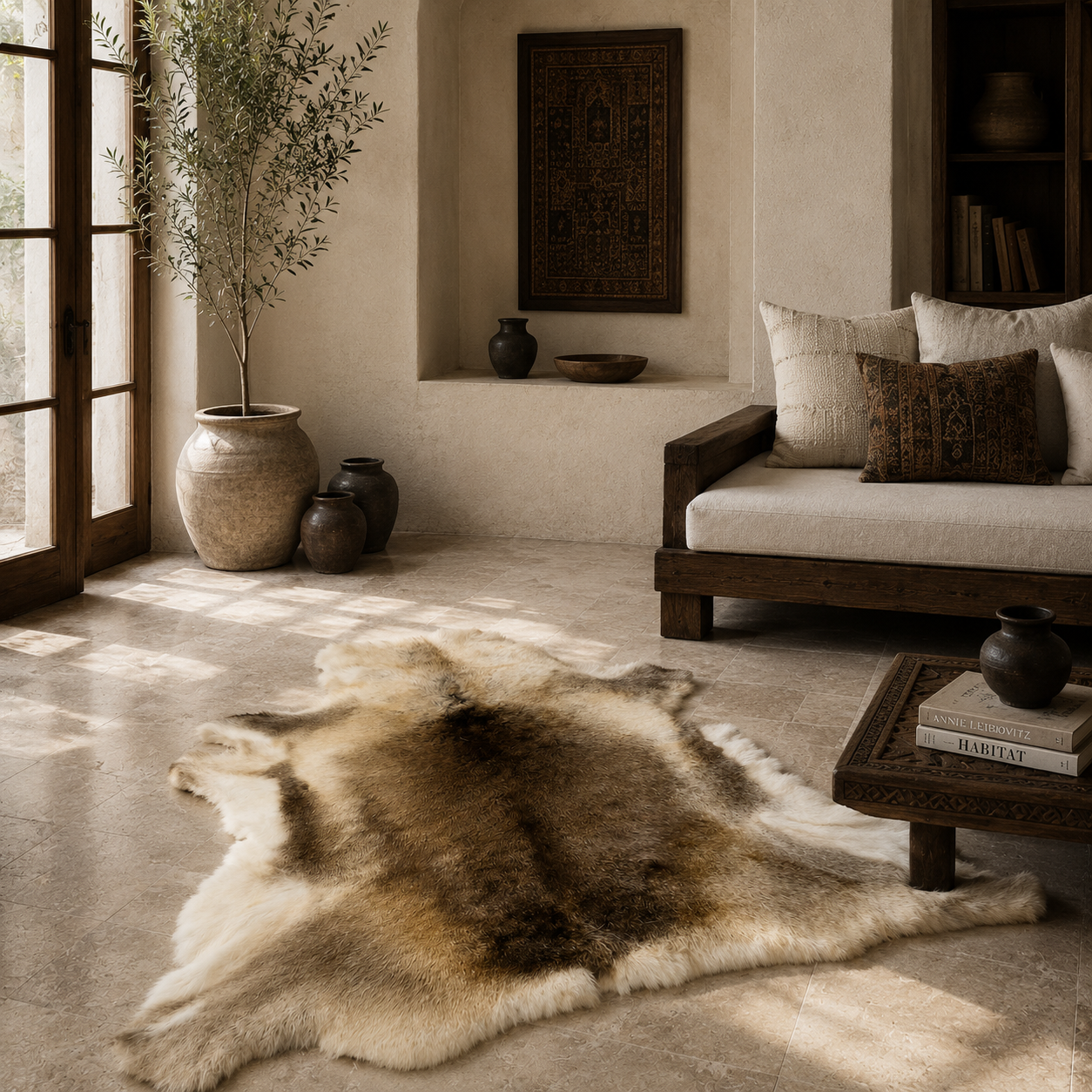 Reindeer Hide Rug RR-104 49x41 INCH