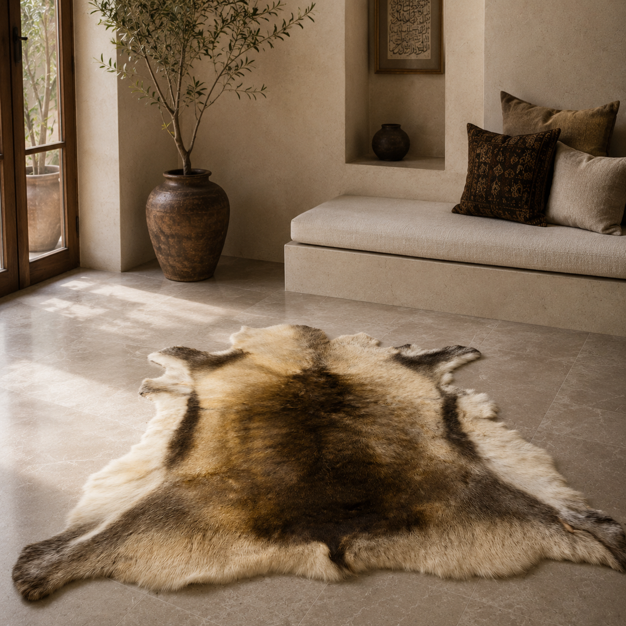 Reindeer Hide Rug RR-105 47x43 INCH