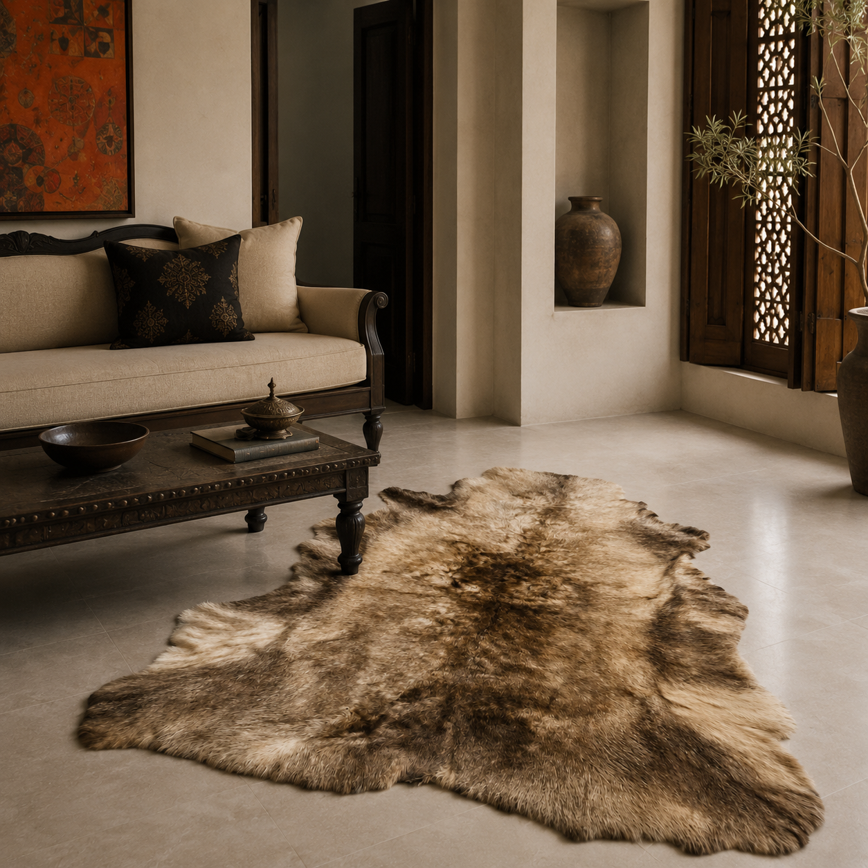 Reindeer Hide Rug RR-106 50x40 INCH