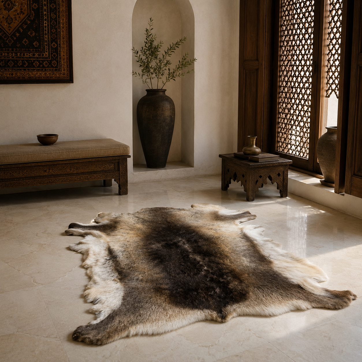 Reindeer Hide Rug RR-107 40X43 INCH